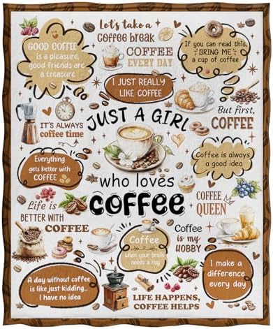 Jekeno Fun Coffee Throw Blanket 50"x60", Gifts for Women Men Kids