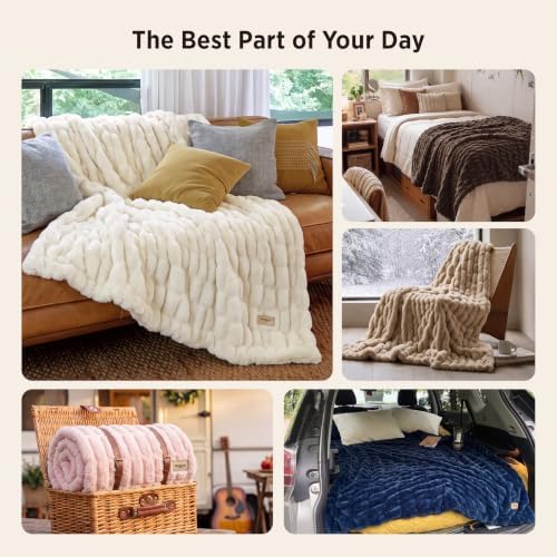 Bedsure Ultra Soft Double-Sided Faux Fur Throw Blanket for Couch