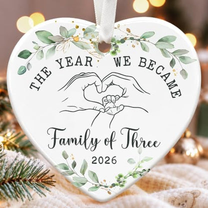 Baby's First Christmas Ornament - Family of 3, New Parents, Baby