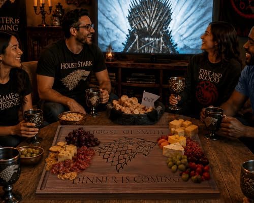 Personalized Direwolf Crest Cutting Board, Custom Engraved with Family