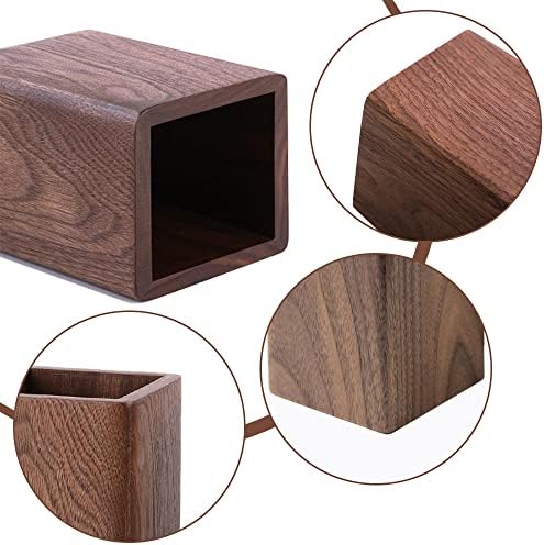 Wooden Pencil Holder, Stationery Organizer, Square Pen Cup Holder