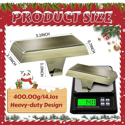 OCTERIC 6 Pcs Bronze Christmas Metal Stocking Holders for Mantle