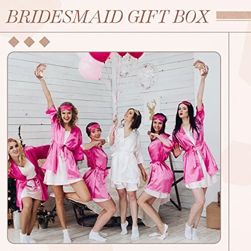 Yinkin 6 Pcs Travel Jewelry Case Portable Bridesmaid Gift Box Velvet
