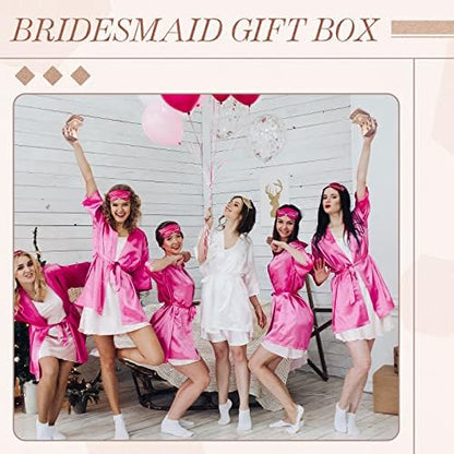 Yinkin 6 Pcs Travel Jewelry Case Portable Bridesmaid Gift Box Velvet