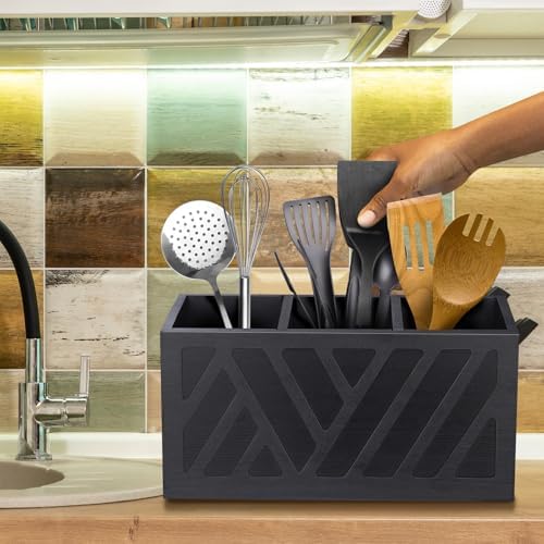 MINCORD Kitchen Utensil Holder with 3 Compartments