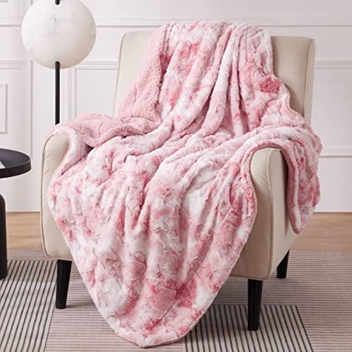 Bedsure GentleSoft Sherpa Fluffy Throw Blanket - Fleece Warm and Cozy