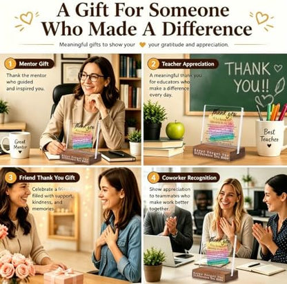 Thank You Plaque, Mentor Appreciation Gift, Inspirational Desk Decor
