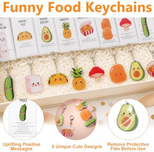 24 Sets Food Keychains Bulk Fruit Keychain Group Gifts Employee