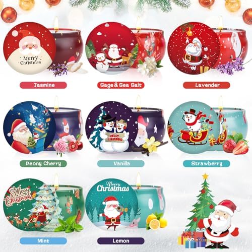 Christmas Candle Set, 8 Pack Christmas Scented Candles Gift Set, Bulk