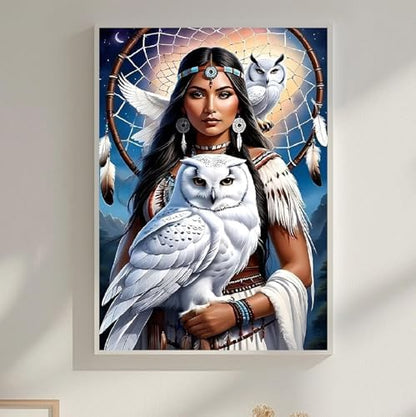 MOMDEDP Beauty Diamond Painting Kits for Adults,Owl Diamond Art Kits