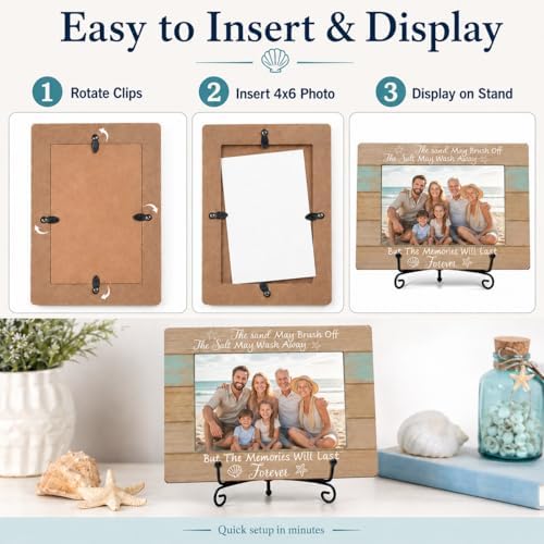 Beach Picture Frame 4x6 |Coastal Home Decor for Shelf Tabletop