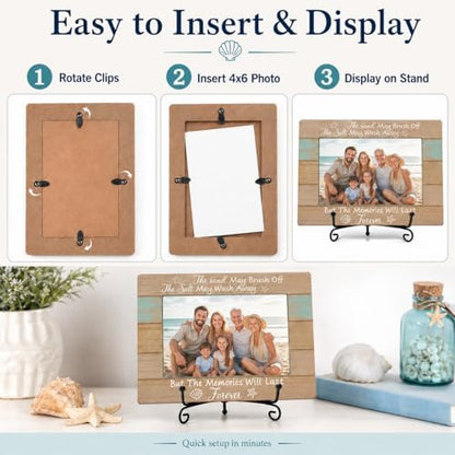 Beach Picture Frame 4x6 |Coastal Home Decor for Shelf Tabletop