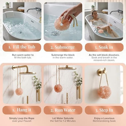 UMAID Himalayan Pink Salt Rock for Shower & Bath – Salt Buddy® 2 lb