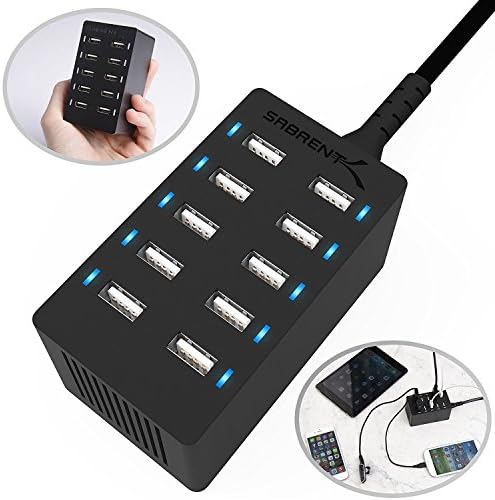 SABRENT 60W 10-Port USB Charging Station, Auto-Detect (AX-TPCS)