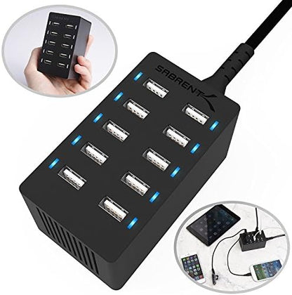 SABRENT 60W 10-Port USB Charging Station, Auto-Detect (AX-TPCS)
