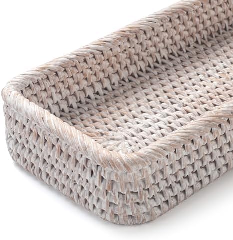 Rattan Bathroom Vanity Tray, Toilet Tank Tray, Toilet Basket Tank