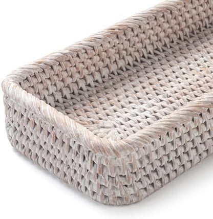 Rattan Bathroom Vanity Tray, Toilet Tank Tray, Toilet Basket Tank