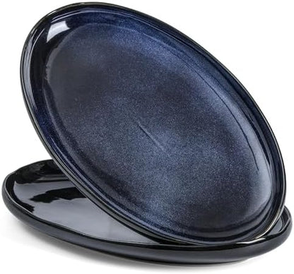 vicrays Serving Platter Ceramic Tray Plates Extra Large Oval 14.5 Inch