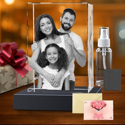 Custom 3D Crystal Photo –Custom Gift Anniversary - Couple