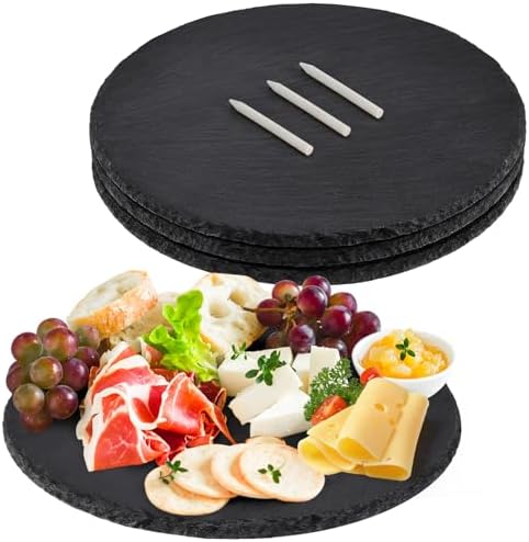 11 In Slate Cheese Boards, 4 PCS Natural Stone Charcuterie Platters