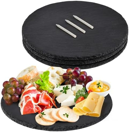 11 In Slate Cheese Boards, 4 PCS Natural Stone Charcuterie Platters