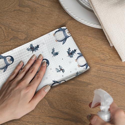Winter Penguin Kitchen Towels Penguin Christmas Dish Towels, Winter