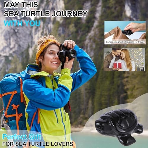 Crystal Turtle Travel Gifts for Women, 2.1" Hand Carved Sea Turtle