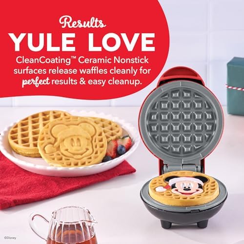 Disney | Dash Mickey Santa Hat Mini Waffle Maker, Ceramic Nonstick
