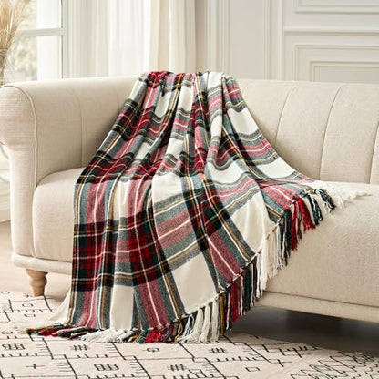 EverGrace Chenille Christmas Throw Blanket, 50"x60", White Stewart