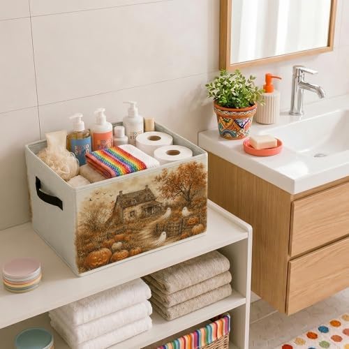 Ghosts Haunted Halloween Foldable Storage Bins with Handles