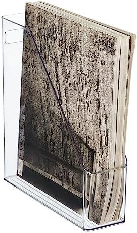 mDesign Plastic Slim Vertical File Folder Storage Organizer Bin with