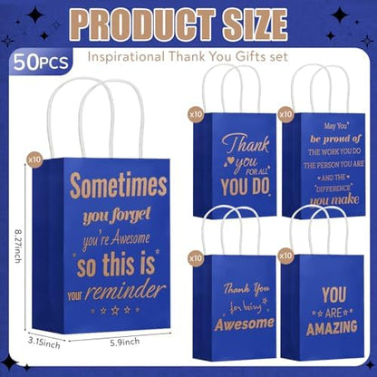 Addblu 50 Pack Employee Appreciation Thank You Gift Bags Bulk with