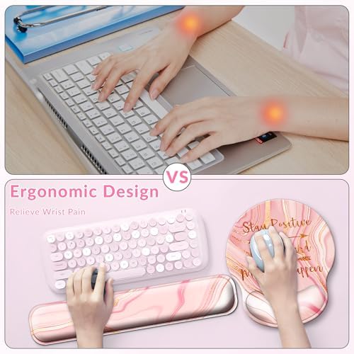 Large Mouse Pad and Keyboard Wrist Rest + Desk Mat Set,Full Long Mouse