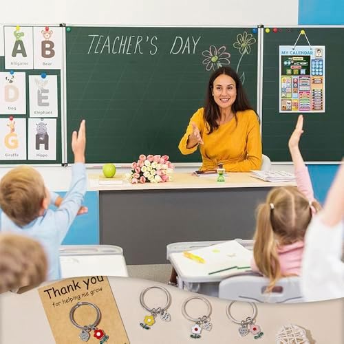 6Pcs Teacher Appreciation Keychains Gifts In Bulk, Daycare End of Year