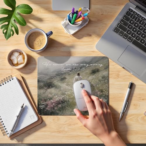 Christian Jesus with Lamb His Mercies are New Every Morning Mouse Pad