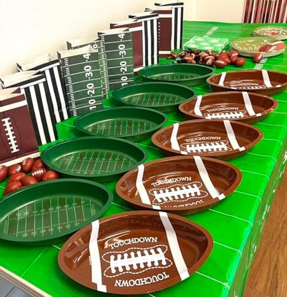 GiftExpress 10PC Plastic Football Serving Trays, Game Day Football