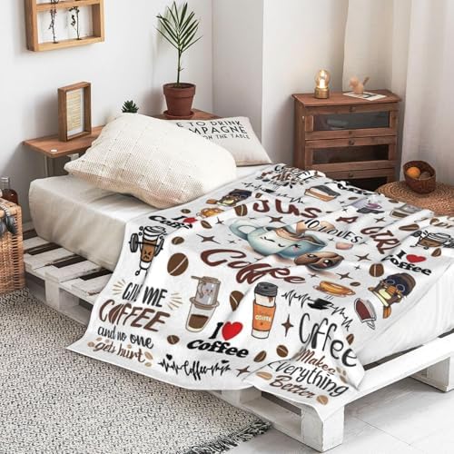 Coffee Blanket Gifts for Women Drink Lovers,Cute Cafe Accessories