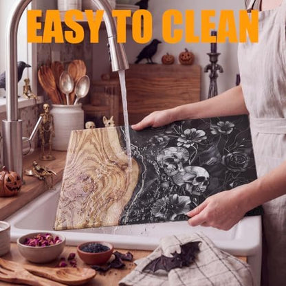 Halloween Skull Glass Cutting Board Halloween Charcuterie Board