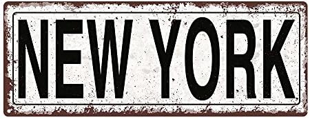 Homebody Accents New York Metal Street Sign, Rustic, Vintage