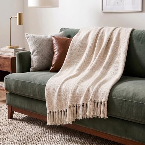 Americanflat 50x60 Throw Blanket - Soft and Breathable Cotton Throw