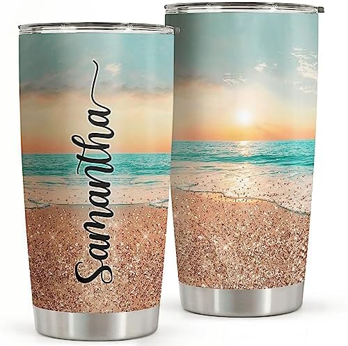 Personalized Summer Beach Vacation 20oz Stainless Steel Tumbler