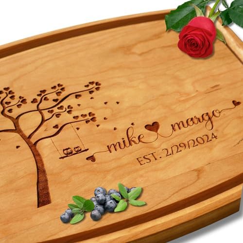 Handmade in USA - Wood Personalized Cutting Board - Unique Wedding