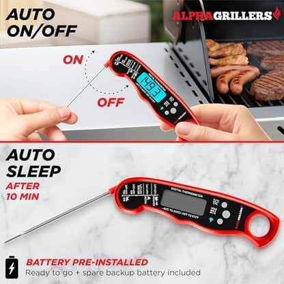 Alpha Grillers Instant Read Meat Thermometer Digital, Cooking, Food
