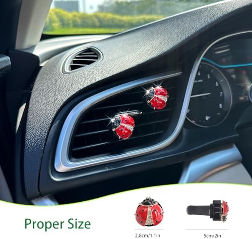 ORIESSE Ladybug Car Decor,Cute Air Freshener Vent Clips,Lady Bug Gift