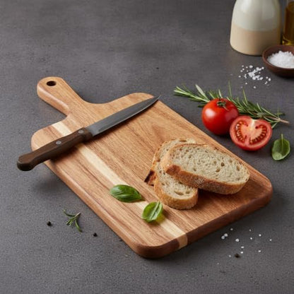 ZeQi Acacia Wood Cutting Board with Handle 13.7''X7'', Charcuterie
