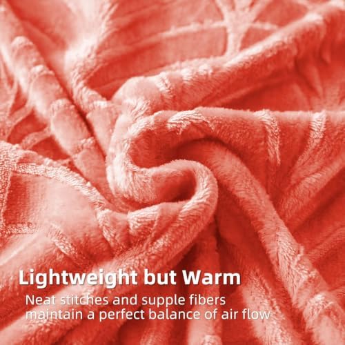 Whale Flotilla Soft Flannel Fleece Throw Blanket for Couch, Coral