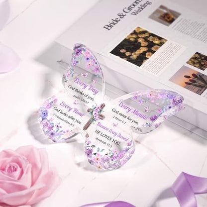 Christian Gifts for Women Faith, Butterfly Acrylic Plaque Decoration