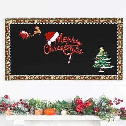 Merry Christmas Stickers - 3 Inch Roll, Self-Adhesive, Pinecone Berry