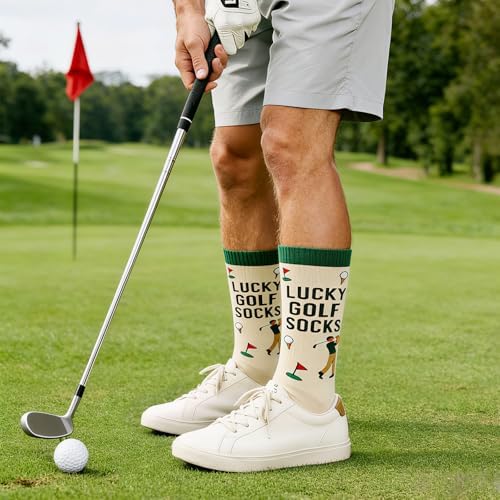 Lucky Golf Socks for Golfer,Father's Day Birthday Gift Novelty