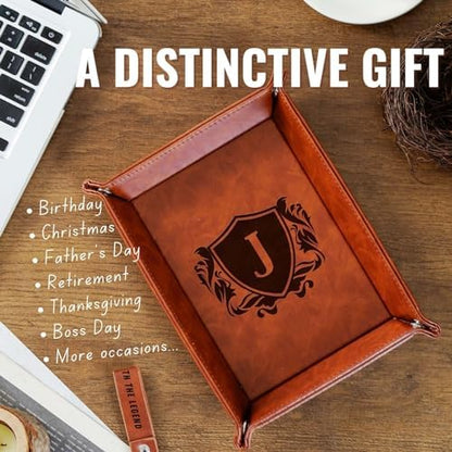 INNObeta Initial Valet Tray, Desktop Storage Organizer, PU Leather